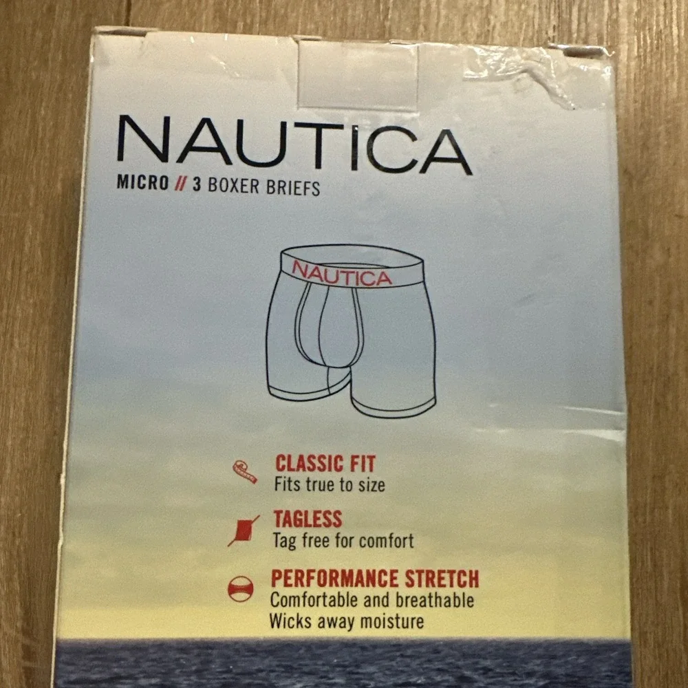 NAUTICA Mens Micro Boxer Briefs Underwear‎ 3 Pack Size Small 28-30 NIB